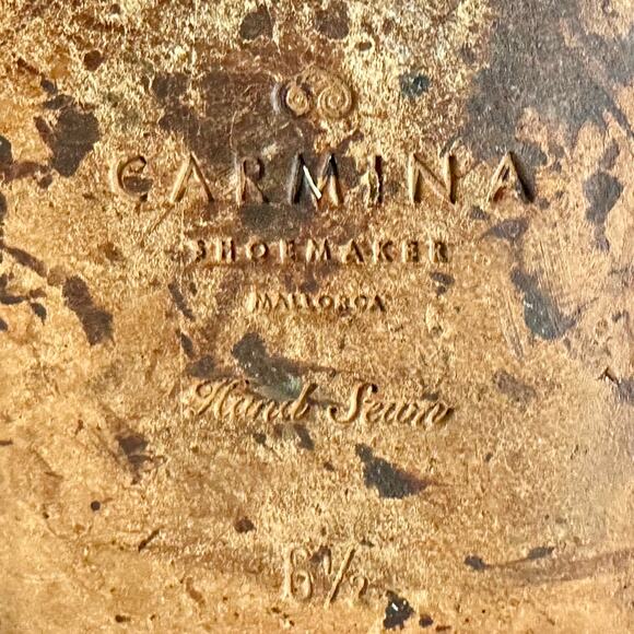 EXCELLENT Carmina x Epaulet Snuff Brown Suede String Loafers Hand Grade 7.5 - Picture 11 of 12